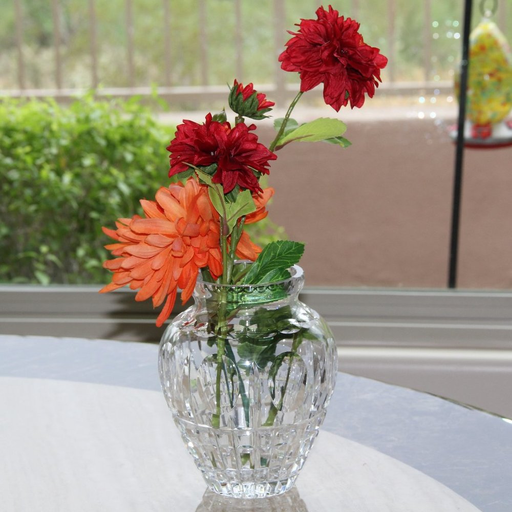 Heavy Cut Crystal Bouquet Vase